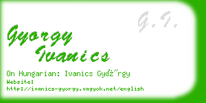 gyorgy ivanics business card